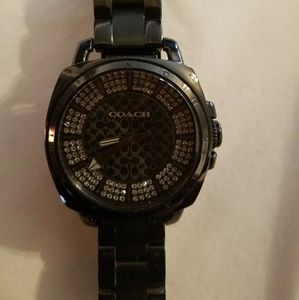 Black coach watch with Swarovski Crystals ECU